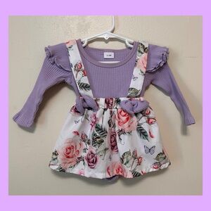 Floral Purple Kids Casual Dress
